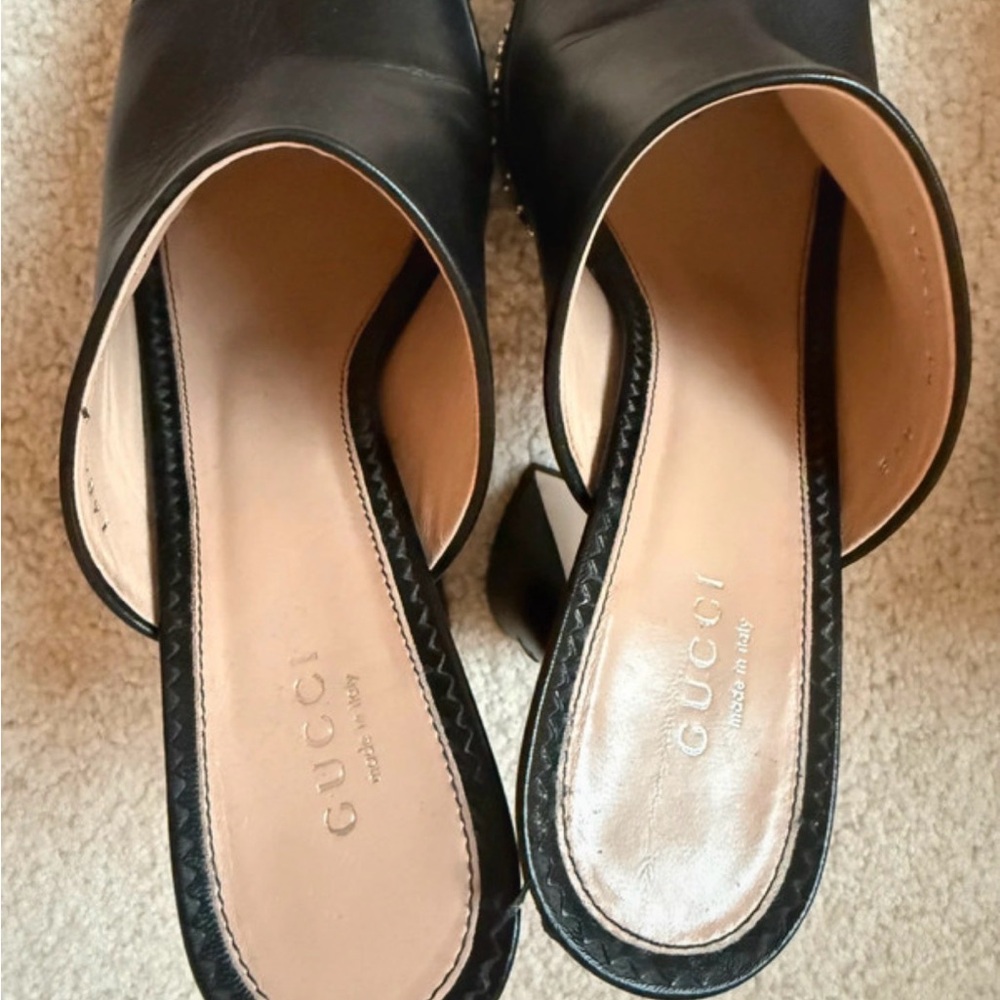 Gucci Black Platform Mules with Silver Accents - Picture 4 of 10